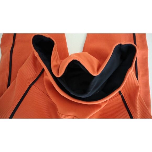 Zyia Active Women's Sz L (8-10) Orange/Black Ribbed Workout Leggings - Picture 4 of 8
